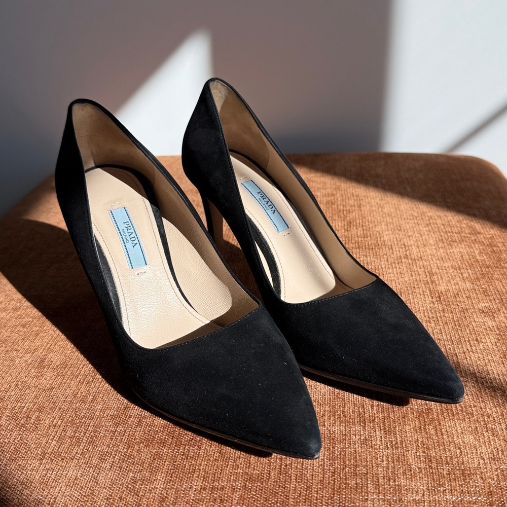Prada Suede Pointed Toe Heels